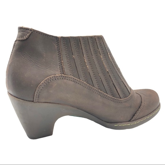 El Naturalista Brown Leather Slip On Heeled Ankle Boots Size 7 - Picture 3 of 10